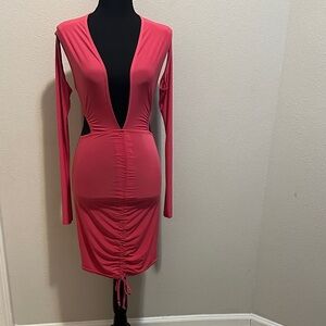 PrettyLittleThing Pink Backless Dress